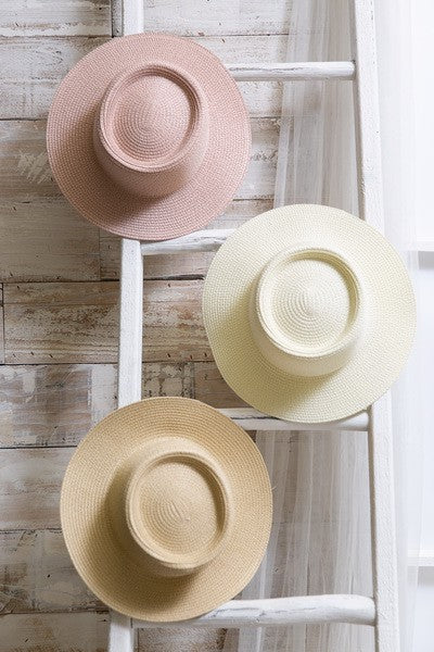 Classic Boater Straw Sun Hats - Image 2