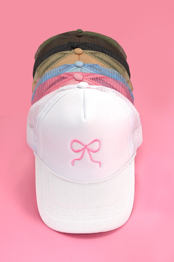 Embroidery Ribbon Bow Trucker Cap - Image 2