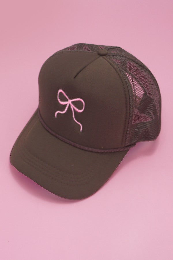 Embroidery Ribbon Bow Trucker Cap - Image 6
