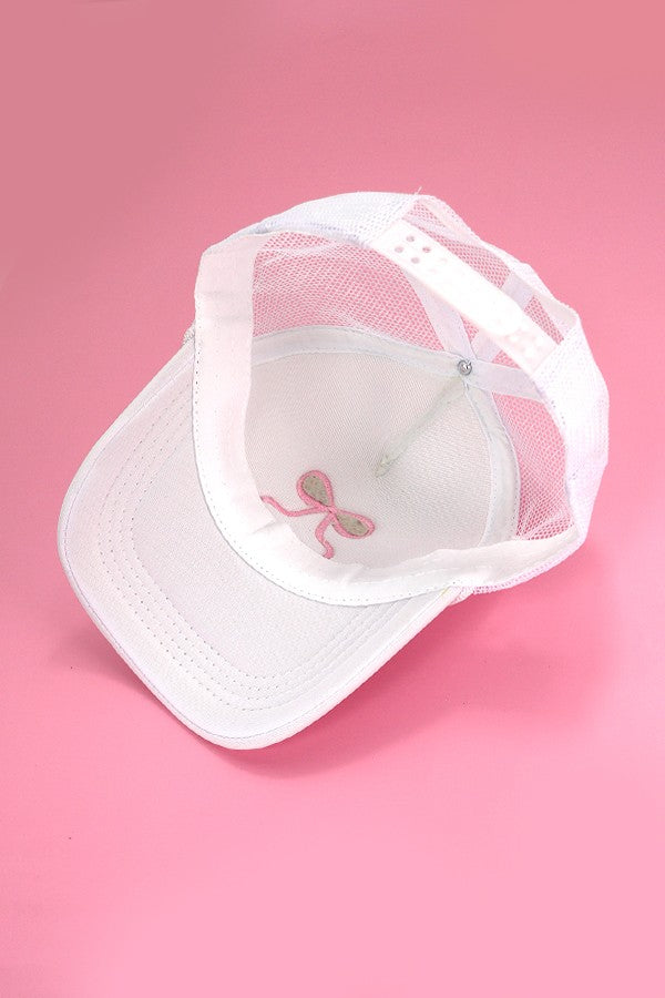 Embroidery Ribbon Bow Trucker Cap - Image 4