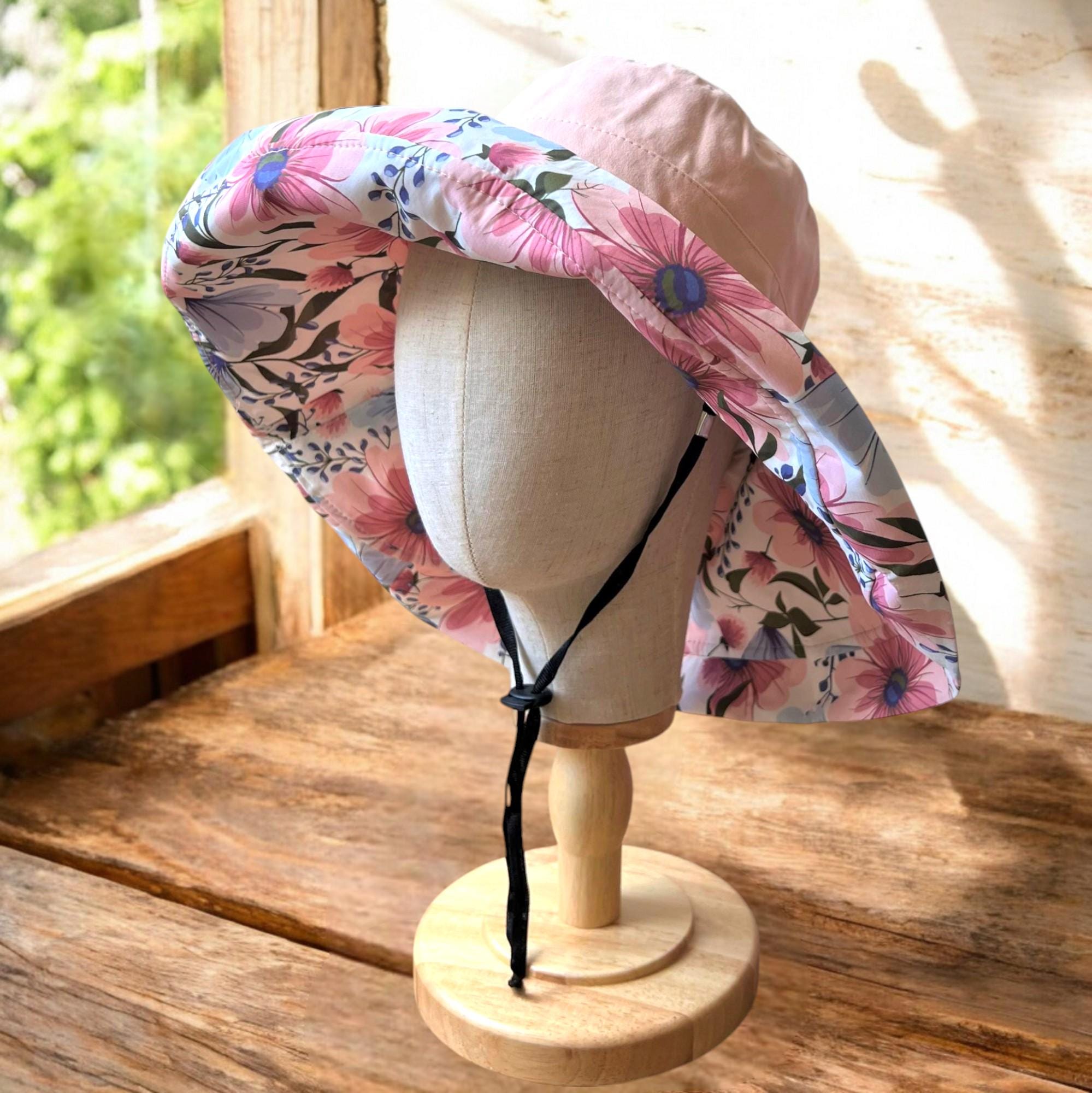Reversible Daisy Wide Brim Sun Hat - 100 % Cotton Summer Gardening Accessory & - Image 6
