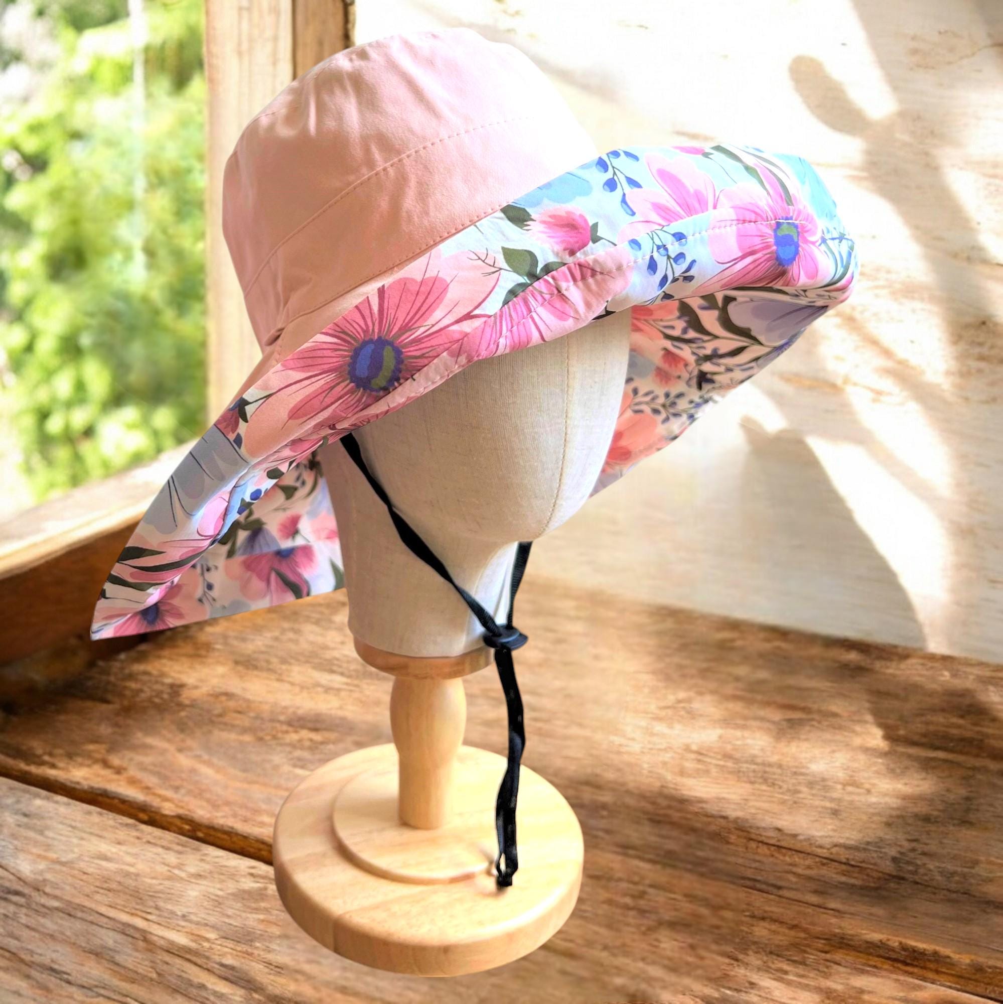 Reversible Daisy Wide Brim Sun Hat - 100 % Cotton Summer Gardening Accessory & - Image 5