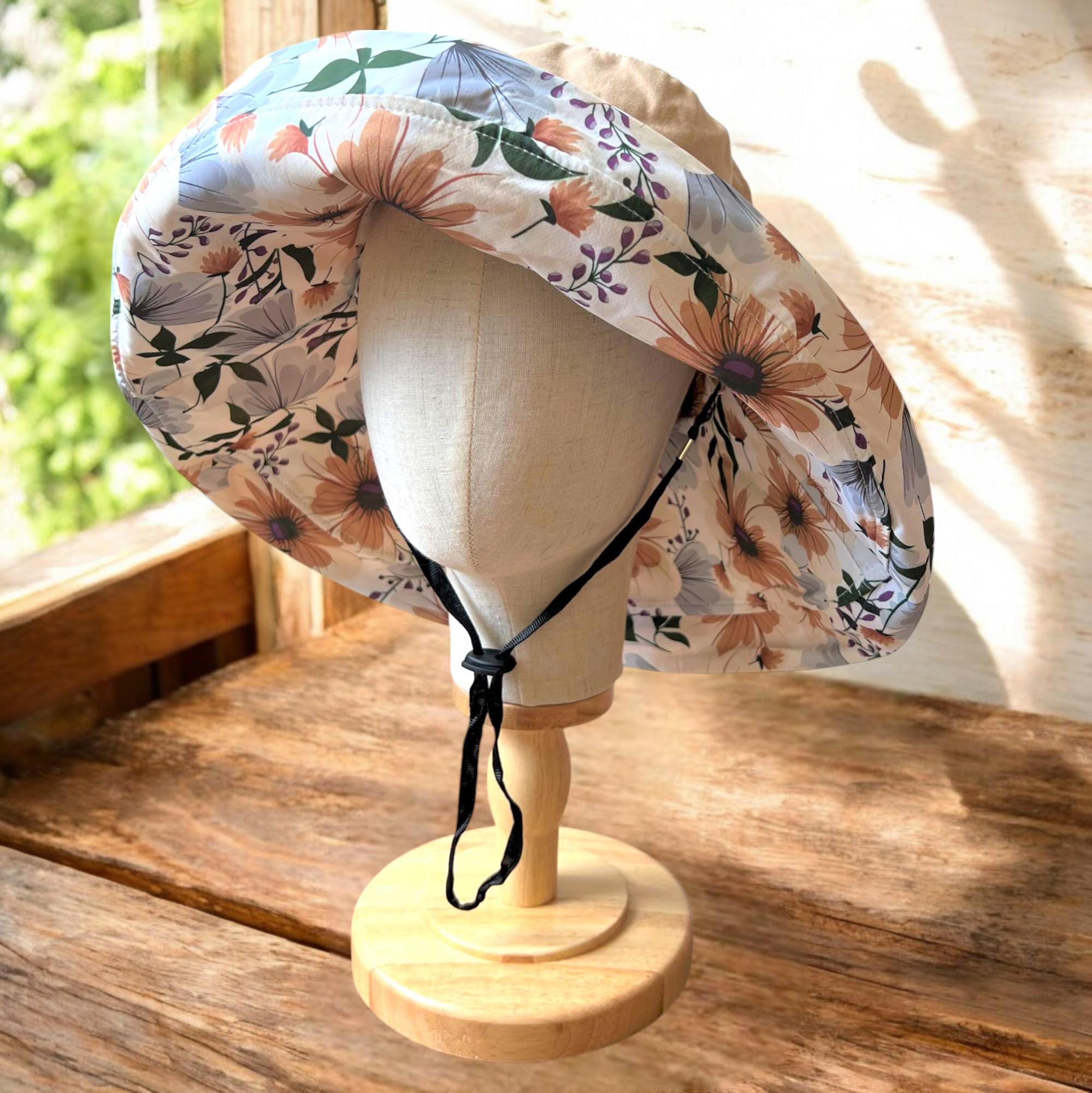 Reversible Daisy Wide Brim Sun Hat - 100 % Cotton Summer Gardening Accessory & - Image 9