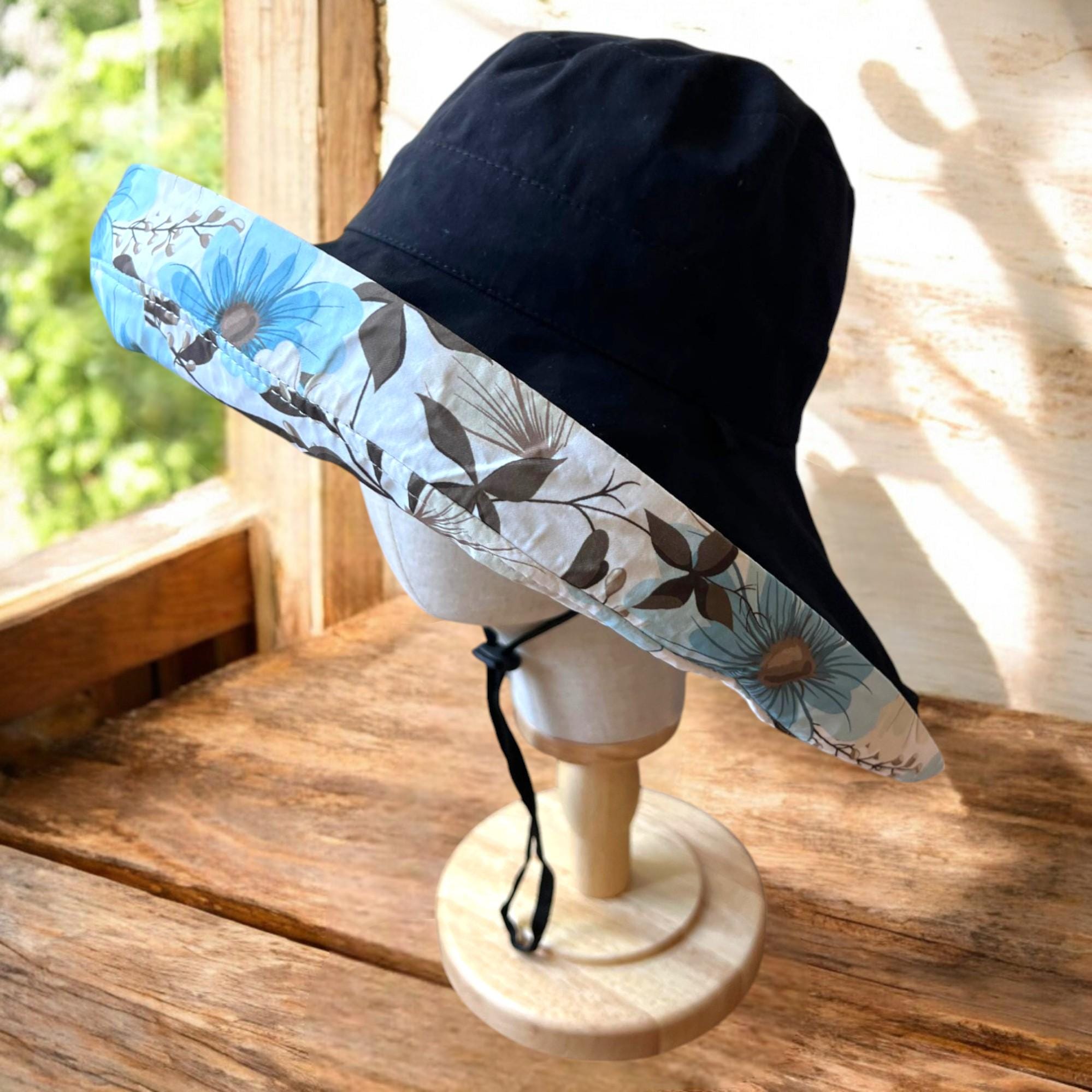 Reversible Daisy Wide Brim Sun Hat - 100 % Cotton Summer Gardening Accessory & - Image 4