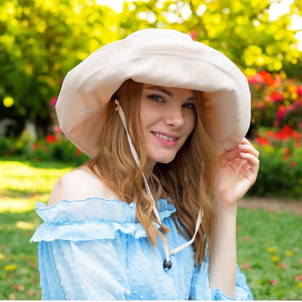 Extra Wide Brimmed Bucket Hats Adjustable Size Summer Style to Fit All Heads Soft Brim Floppy All Season Packable Sun Hat Beige