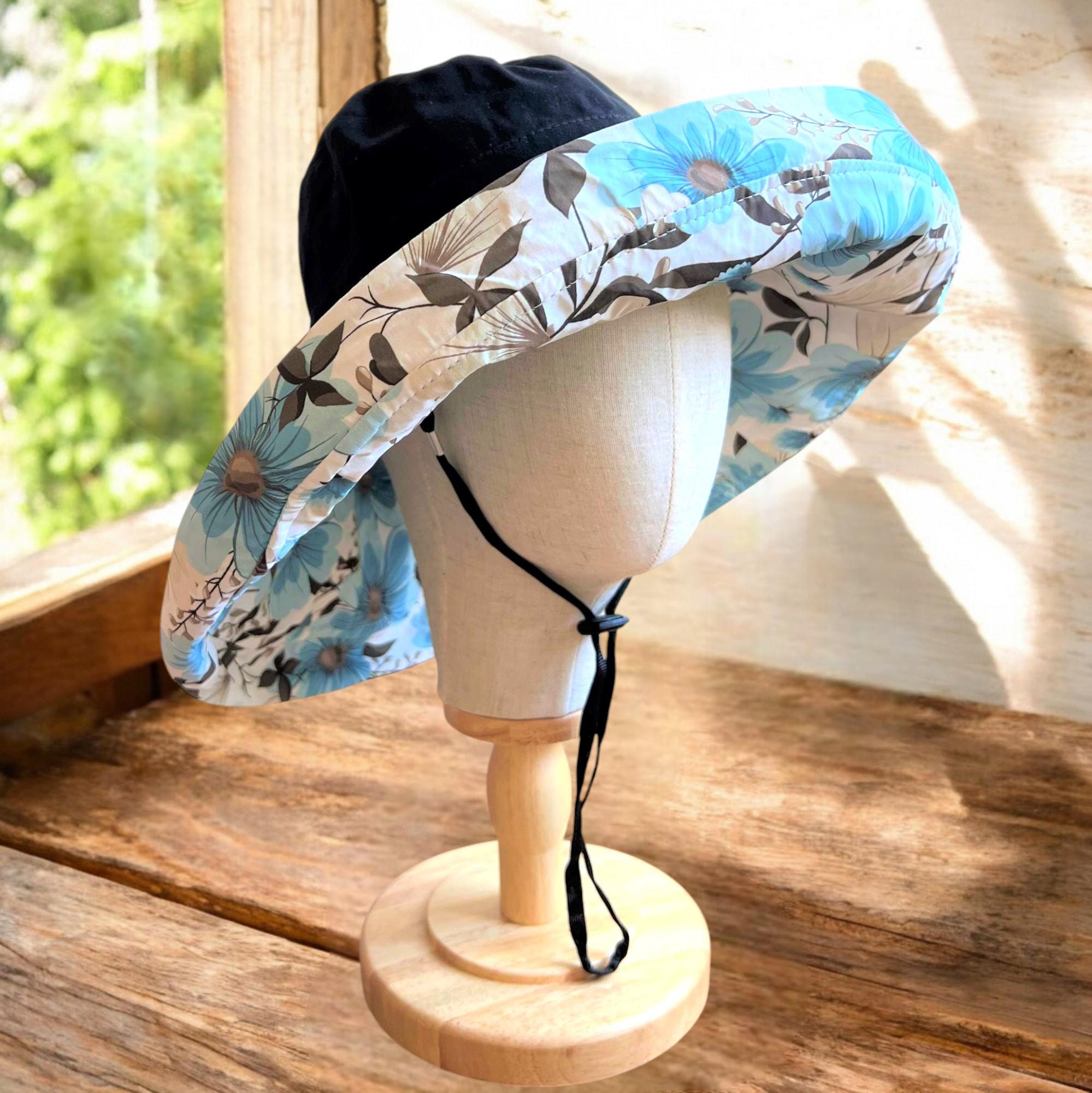 Reversible Daisy Wide Brim Sun Hat - 100 % Cotton Summer Gardening Accessory & - Image 3
