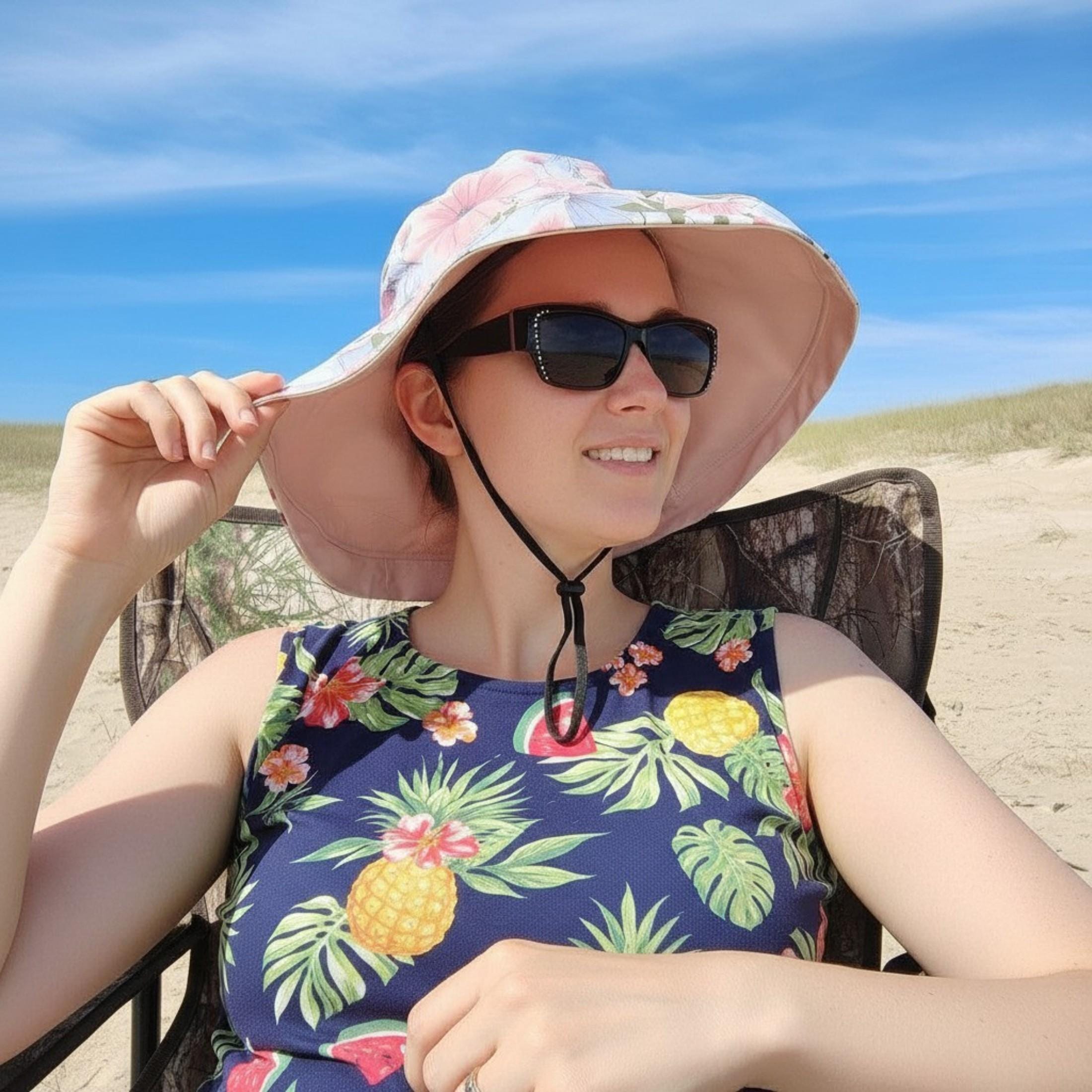 Reversible Daisy Wide Brim Sun Hat - 100 % Cotton Summer Gardening Accessory & - Image 11