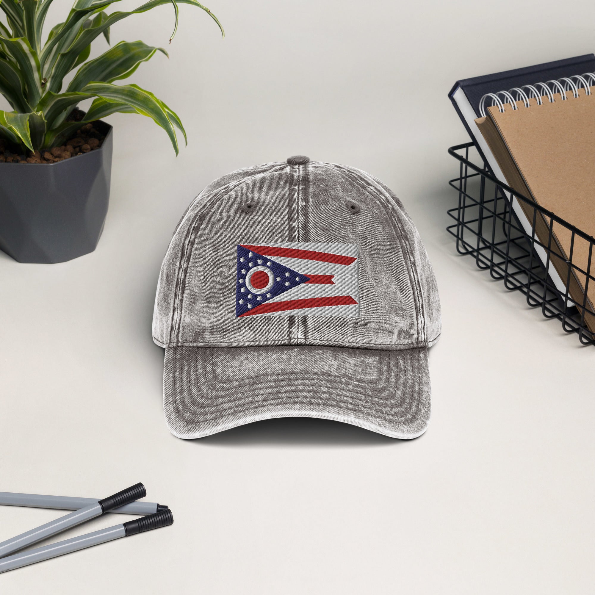 Ohio Flag Vintage Cotton Twill Cap